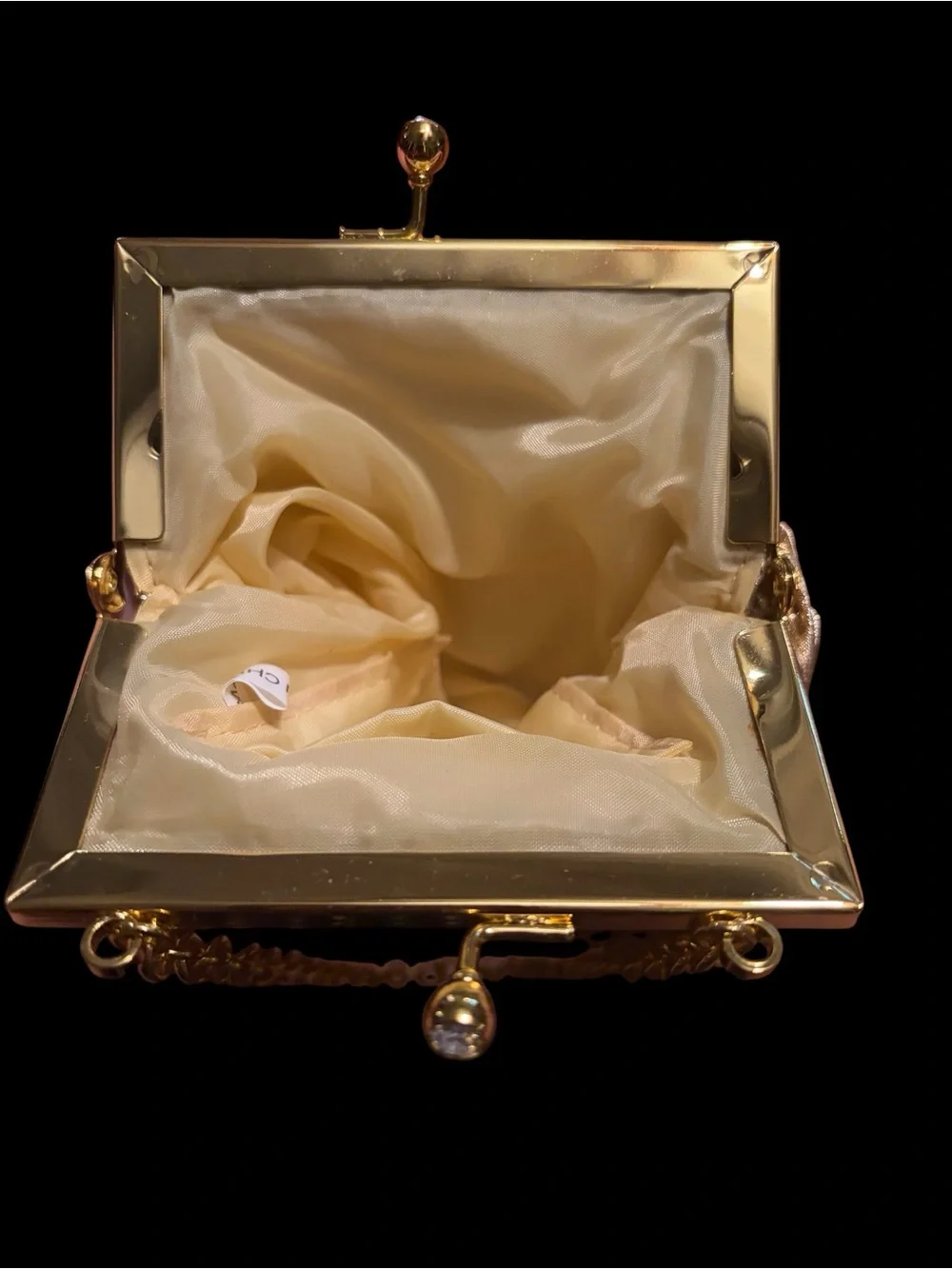 Gold Metallic Evening‎ Clutch with Chain Handle